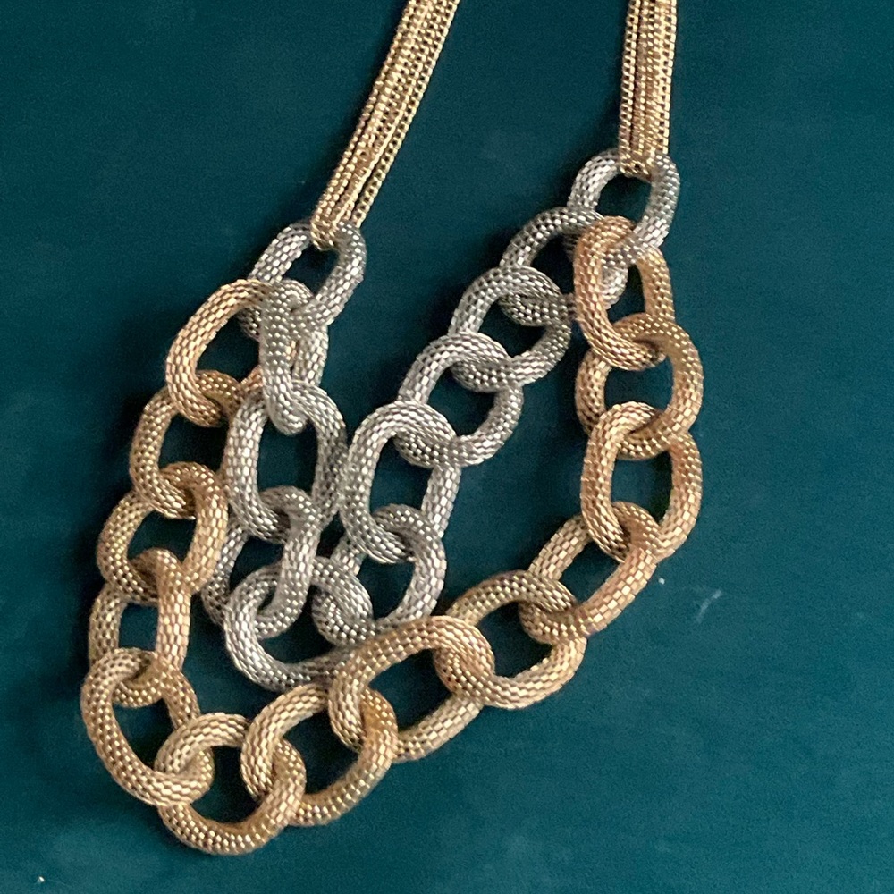 Silver& gold statement necklace